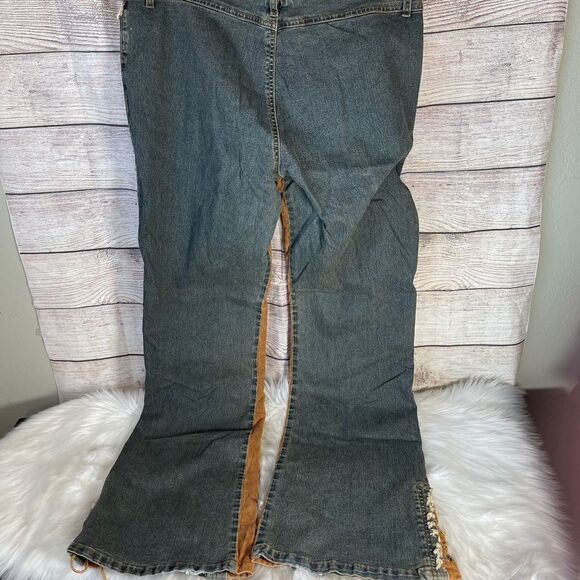 Lace Wing 60's Era VTG Upcycled Festival Jeans Sz 15/16 - Picture 7 of 12